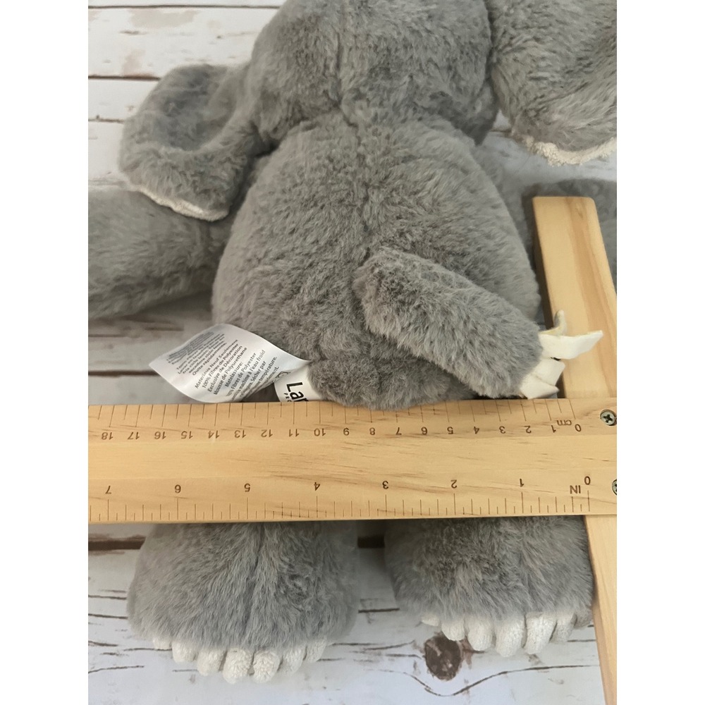 Lambs & Ivy Elephant Plush Grey Corduroy Accent Stuffed Animal 10in - Picture 5 of 5